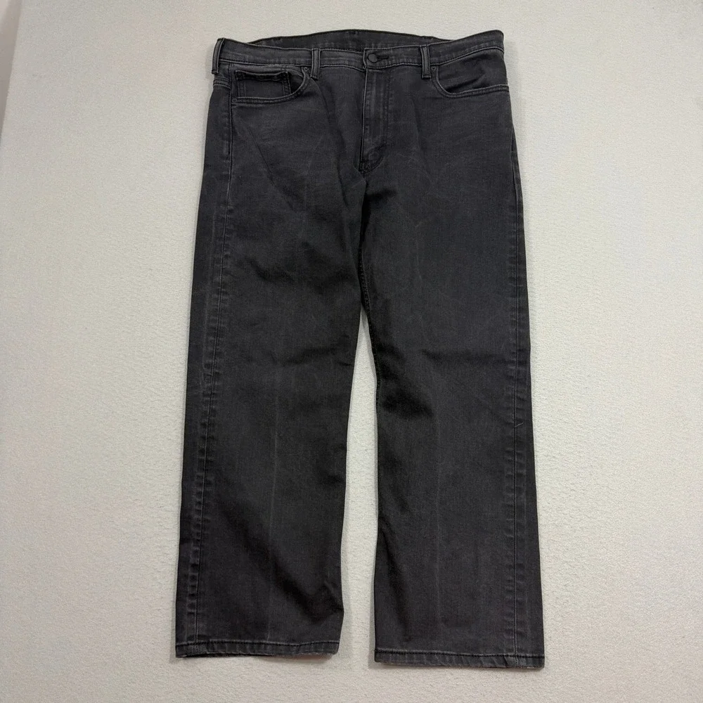 Levis Jeans Mens 38x30 Black 569 Loose Straight Stretch Denim Pants Western